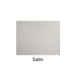 A white square with black text reading "Satin Stainless Steel"