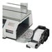 A CAS CL-5500 series pole scale with a roll of labels in the printer.