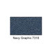 An 18" x 48" navy blue plastic laminate urinal partition with navy graphix.