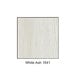 A white wood surface with a black border.