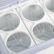 An Avantco white ice cream dipping cabinet with four containers inside.