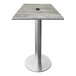 A Holland Bar EnduroTop square table with a metal base.