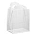 A clear Choice polypropylene bag with soft loop handles.