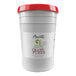 A white plastic bucket of Amoretti Tart Apple Craft Puree with a white label and a red lid.