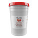 A white plastic bucket of Amoretti Blood Orange Craft Puree with a red lid.