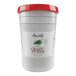An Amoretti white bucket of jalapeno pepper craft puree with a red lid and label.