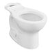 A white American Standard Cadet PRO round toilet bowl with the seat open.