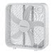 A VisionAir white box fan with a white handle.