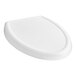 An American Standard white elongated toilet seat with a white cover.