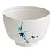 A white Acopa melamine bowl with blue bamboo designs.