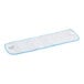 An Advantage Supplies blue and white microfiber mop pad with hook and loop attachment.