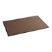 A brown rectangular rug with a black border.