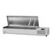 A stainless steel Turbo Air refrigerated countertop salad prep table on a counter.