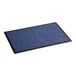 A blue rectangular mat with a black border.