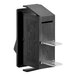 A black electrical switch for a Cooking Performance Group rotisserie oven with a metal plate.