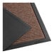 A brown Lavex Needle Rib indoor entrance mat with a black border and two black strips.