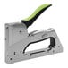 A Surebonder staple gun with a green handle.