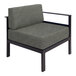 A BFM Seating Belmar left arm sofa section with a black frame and coal gray cushion.