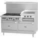 Garland G60-6R24CC Natural Gas 6 Burner 60 inch Range with 24 inch Raised Griddle / Broiler and 2 Convection Ovens - 307,000 BTU