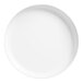 An American Metalcraft white melamine coupe plate with a white rim on a white background.