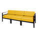 A BFM Seating Belmar yellow sofa with black frame.
