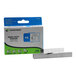 A blue and green box of Surebonder #4 Heavy-Duty Narrow Crown Staples with text on it.