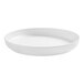 An American Metalcraft white melamine bowl with a rim on a white background.