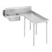 A stainless steel Advance Tabco dishtable with right soil table on a counter.