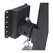 A close-up of a black Trailer Valet JX swivel mount with a hook.