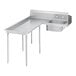 A stainless steel Advance Tabco soil dishtable with a left table.