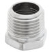 A T&S hex bushing with 1/2" NPT male and 3/8" NPT female connections.