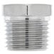 A stainless steel T&S hex bushing with 1/2" NPT male and 3/8" NPT female connections.