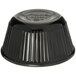 a black plastic bowl with a white background