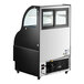An Avantco black machine with glass doors.