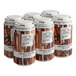 A group of white Untitled Art cans with brown and white designs.