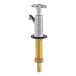 A silver metal Regency dipper well faucet with a brass handle.