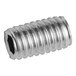 A metal bolt for a meat grinder with a threaded aluminum end.