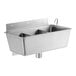 A stainless steel Regency dipper well sink with two compartments and a faucet.