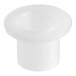 A white plastic gear sleeve with a hole in it.