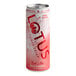 A close up of a Lotus Plant Power Red Energy Drink can with a red and white label.