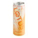 A close up of a Lotus Plant Power Orange Energy Drink can with white and orange labeling.