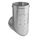 A stainless steel NAKS single-wall 87 degree elbow with an access panel for grease ducts.