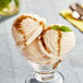 A bowl of Lloyd's of Pennsylvania vanilla custard ice cream with brown specks.