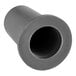 A grey PVC hinge screw cover with a hole in it.