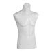 A glossy white plastic male half body torso mannequin on a white background.