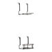 A black 2-piece steel vertical display rack with hooks.