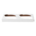 A white cardboard insert designed to hold two muffins or jumbo cupcakes in an 8 x 4 inch box.