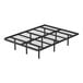 A black Rize Home steel bed frame with wire mesh.