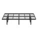 A black steel Rize Home Apex Pro platform bed base with metal legs and a grid top.