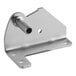 A metal bottom right hinge for refrigeration units.